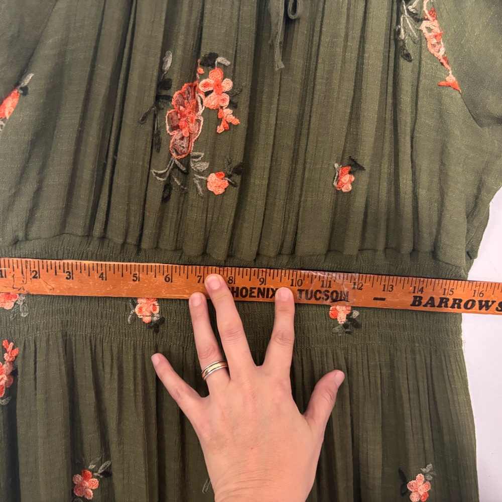 Chic Olive Floral Maxi Dress 2X - Picture 8 of 9
